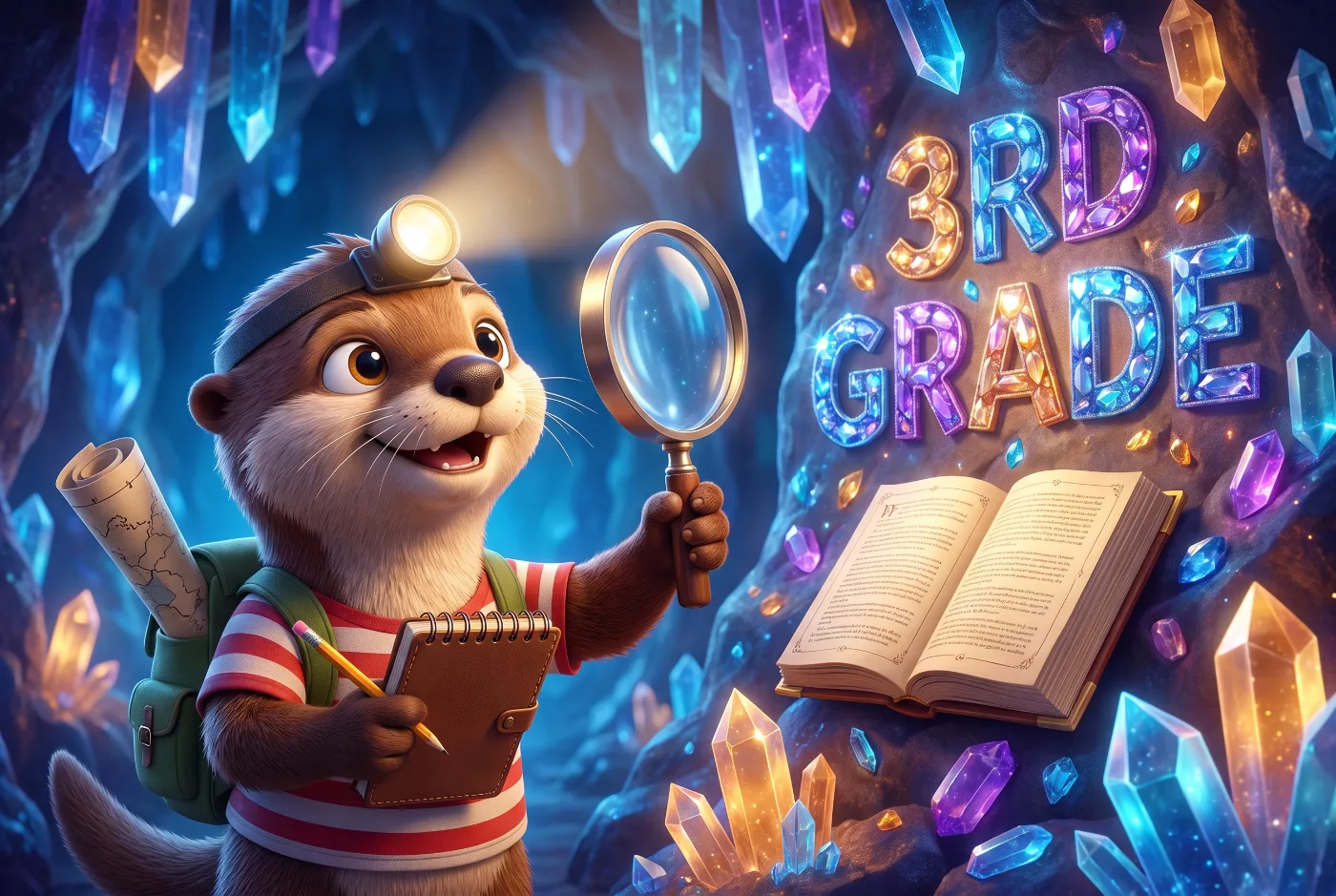 Oliver the Otter on a 3rd Grade reading adventure
